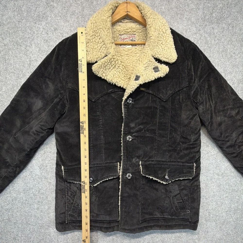 Vintage Lee Storm Rider Sherpa Lined Corduroy Jacket Barn Coat Size 40 70s